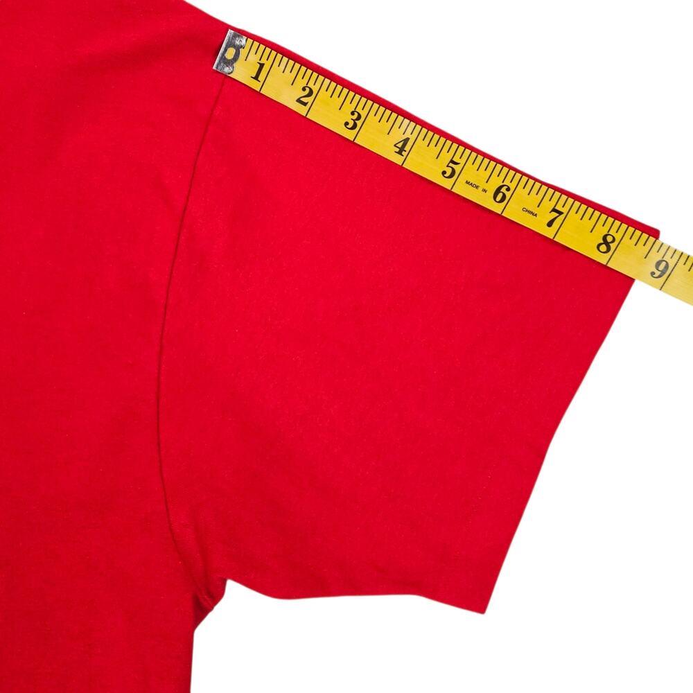 Vintage Christmas Shirt Shirt Womens XL Red 90s Christmas Tree Single Stitch - Picture 11 of 11